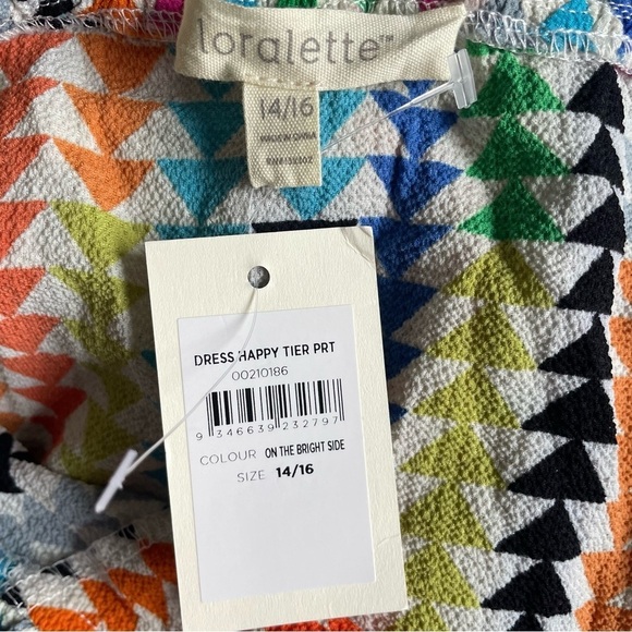 New! Loralette Plus Size Happy Tier Print Short Sleeve Maxi Dress 30506 - Picture 8 of 11